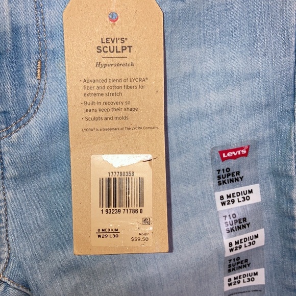 NWT Levi's 710 Super Skinny Jeans $60 Ontario - Picture 8 of 11